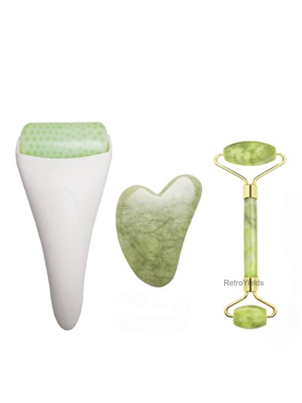 3 in 1 Facial Ice Roller Jade Roller Gua Sha Set Face Massage Tool